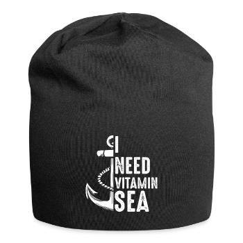 I Need Vitamin Sea Sailboat - Jersey-Beanie - Schwarz - Vorne