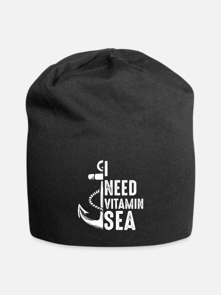 I Need Vitamin Sea Sailboat - Jersey-Beanie - Schwarz