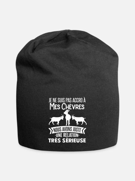Chèvres Je Ne Suis Pas Accro Humour Fermier - Bonnet en jersey - noir