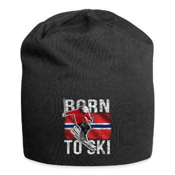 Ski Skifahrer Norwegische Flagge Norway Ski - Jersey-Beanie - Schwarz - Vorne