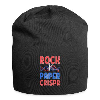 Rock Paper Crispr Graffiti Gene Editing DNA Gift - Jersey Beanie - black - Front