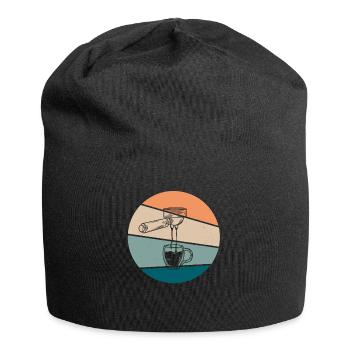 Retro Siebträger Für Barista und Kaffee Liebhaber - Jersey-Beanie - Schwarz - Vorne