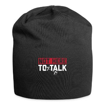 Not Here To Talk Workout Gym Lifting Weightlifting - Jersey Beanie - black - Front