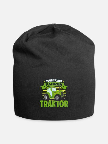 Coole Jungs fahren Traktor Trecker Junge Kinder - Jersey-Beanie - Schwarz