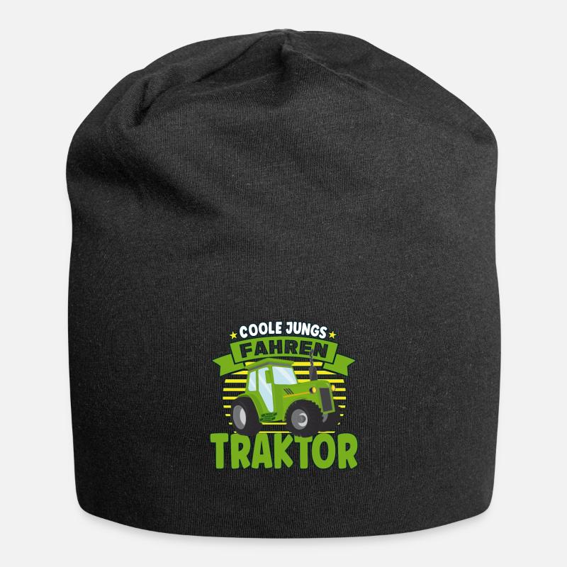 Coole Jungs fahren Traktor Trecker Junge Kinder - Jersey-Beanie - Schwarz