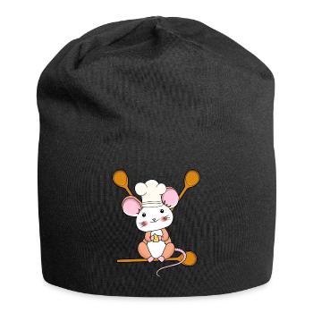 Art culinaire Souris Cuisine Cuillère Cuisine Cuisine Cuisinier Enfant - Bonnet en jersey - noir - Devant