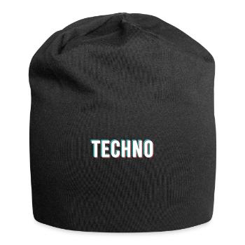 Techno - Jersey-Beanie - Schwarz - Vorne