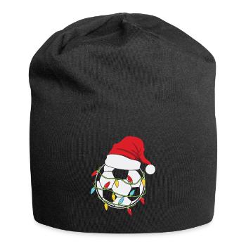 Fussballspieler Fussball christmas Lights - Jersey-Beanie - Schwarz - Vorne