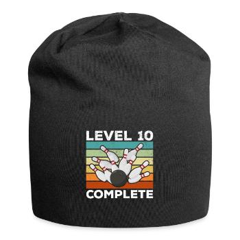 Bowling Level 10 Complete 10. Geburtstag Bowlers - Jersey-Beanie - Schwarz - Vorne