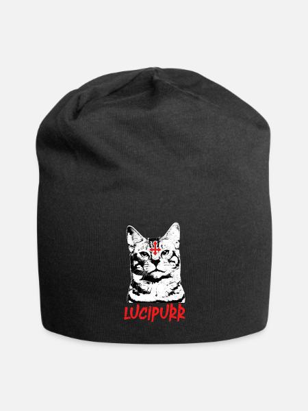 Lucipurr Rock Satan Katze Kätzchen - Jersey-Beanie - Schwarz