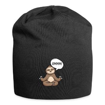 Funny yoga sloth Ommm - Jersey Beanie - black - Front