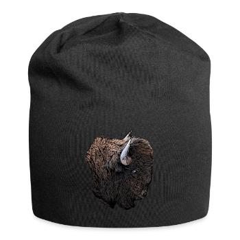 Amerikanischer Bison - Jersey-Beanie - Schwarz - Vorne