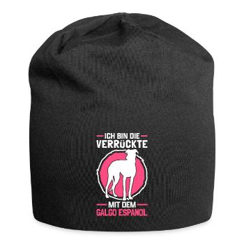 Verrückte mit Galgo Espanol spanischer Windhund - Jersey-Beanie - Schwarz - Vorne
