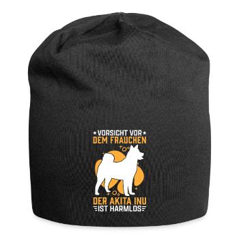 Akita Inu Frauchen japanischer Hund Besitzerin - Jersey-Beanie - Schwarz - Vorne