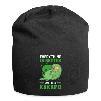 Besser mit Kakapo Neuseeland flugunfähiger Kakapo - Jersey-Beanie - Schwarz - Vorne