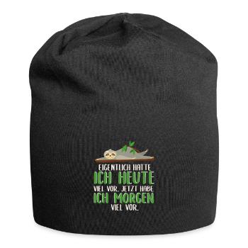Schlafshirt Eigentlich hatte ich heute viel vor - Jersey-Beanie - Schwarz - Vorne
