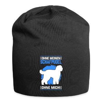 Ohne Schafpudel ohne mich altdeutscher Hütepudel - Jersey-Beanie - Schwarz - Vorne