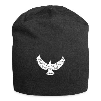 Jésus Bible Cœur de colombe blanche Dicton chrétien - Bonnet en jersey - charbon - Devant
