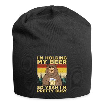 Lustiger Bär Bär Sarkasmus Neuheit T-Shirt - Jersey-Beanie - Schwarz - Vorne