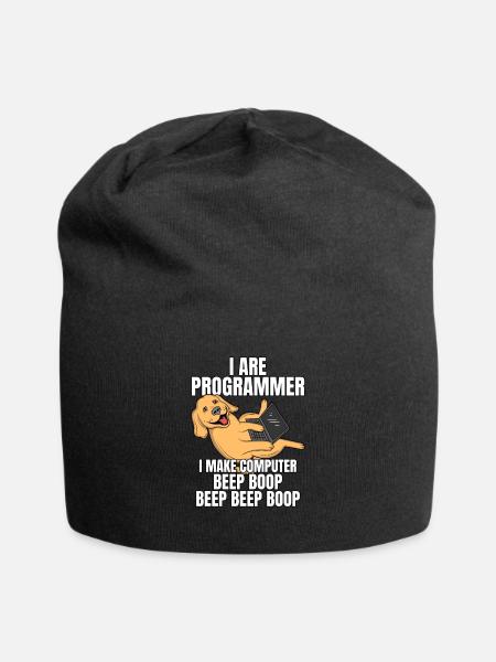 I Are Programmer Computer Beep Boop IT Hund - Jersey-Beanie - Schwarz