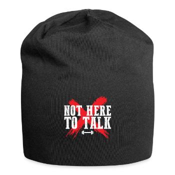 Not Here To Talk Workout Gym Lifting Weightlifting - Jersey Beanie - black - Front