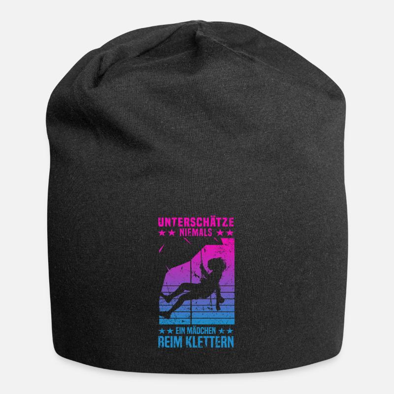 Bergsteigen Berg Kletterer Mädchen beim Klettern - Jersey-Beanie - Schwarz