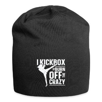 Je kickbox pour brûler le kickboxing fou - Bonnet en jersey - noir - Devant