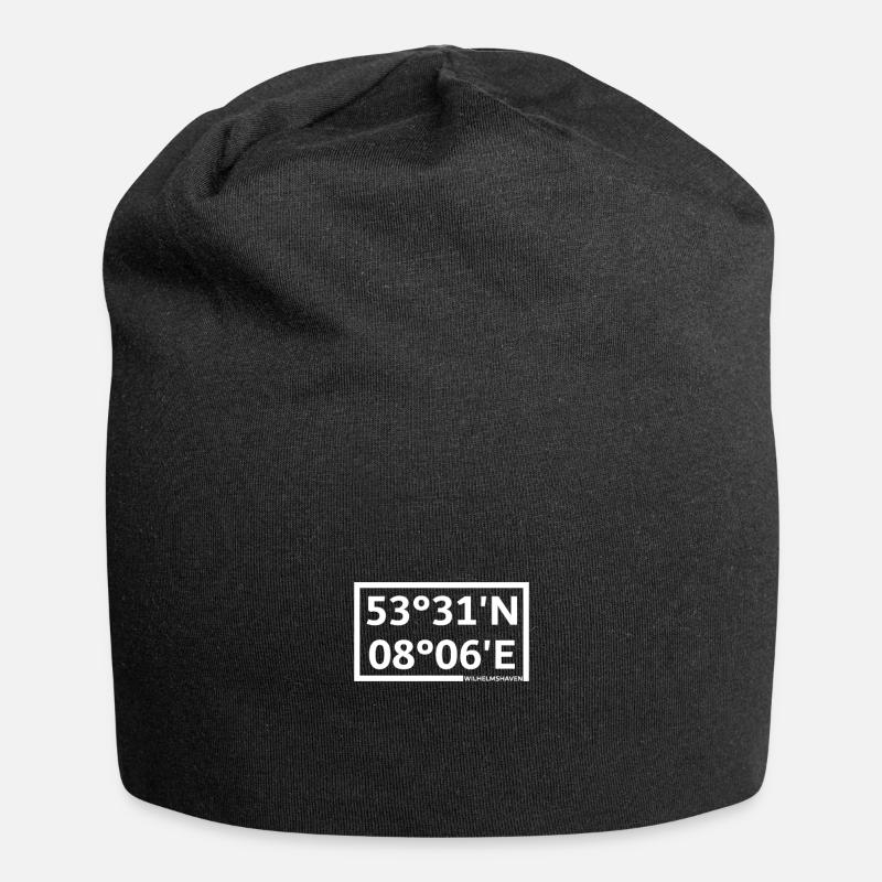 Coordonnées de Wilhelmshaven - Bonnet en jersey - noir