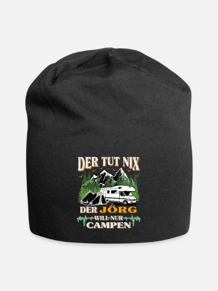 Camper Jörg der tut nix der will nur campen - Jersey-Beanie - Schwarz