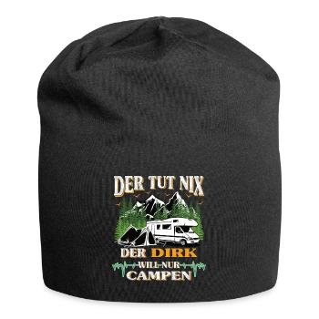Camper Dirk der tut nix der will nur campen - Jersey-Beanie - Schwarz - Vorne
