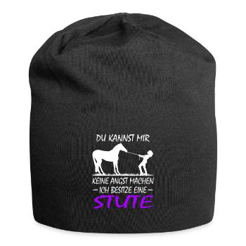 Du kannst mir keine Angst machen Pferd Stute - Jersey-Beanie - Schwarz - Vorne
