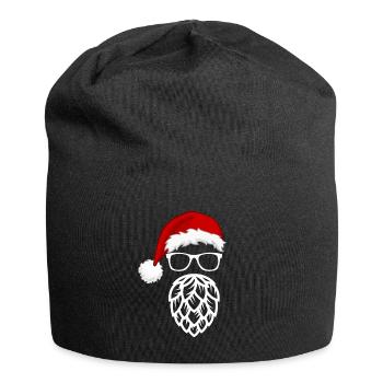 Noël et le Père Noël amateur de bière - Bonnet en jersey - noir - Devant