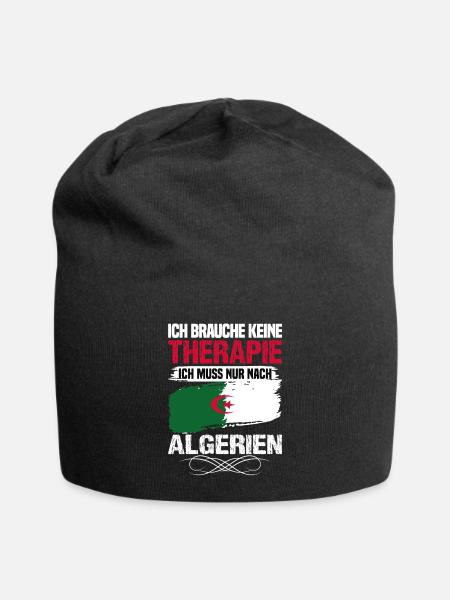 Brauche keine Therapie ich muss nur nach Algerien - Jersey-Beanie - Schwarz