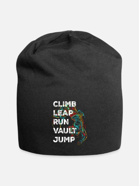 Climb LEap Run Vault Jump Parkour - Jersey-Beanie - Schwarz
