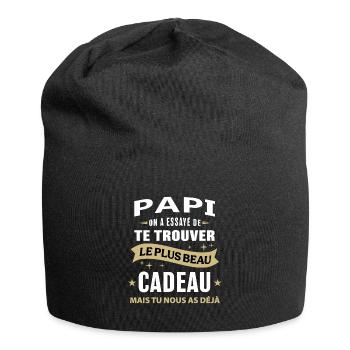 Papi le plus beau cadeau tu l'as déjà - Bonnet en jersey - noir - Devant