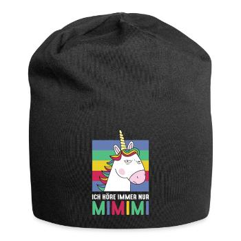 I Always Hear Only MiMiMi Unicorn - Jersey Beanie - black - Front