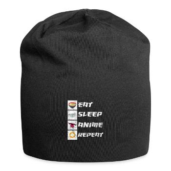 Anime - Jersey-Beanie - Schwarz - Vorne