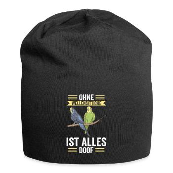 Ohne Wellensittich ist Alles doof - Jersey-Beanie - Schwarz - Vorne