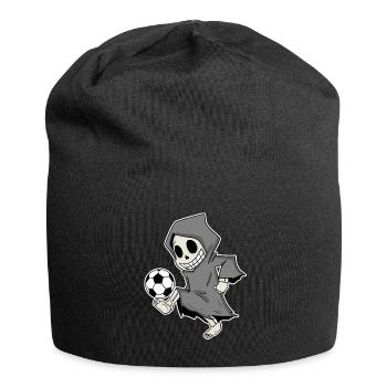 Sensenmann mit Fußball - Jersey-Beanie - Schwarz - Vorne