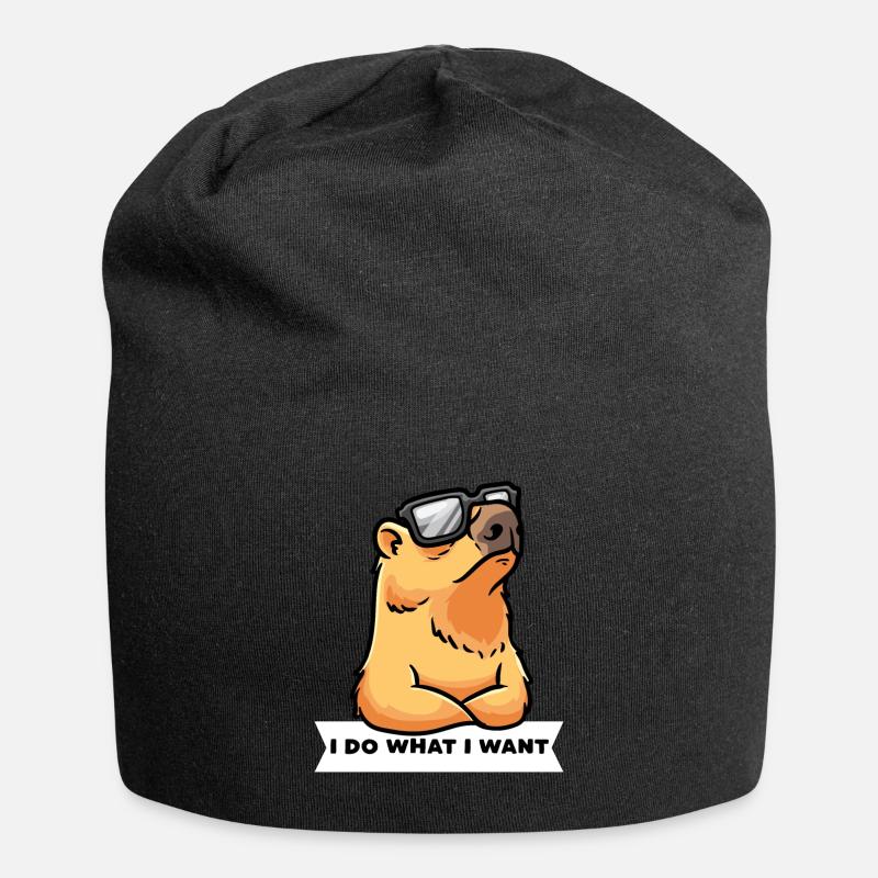 Capybara Wasserschwein Hartnäckig Capybara - Jersey-Beanie - Schwarz