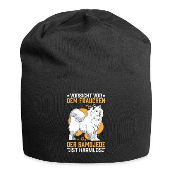 Samojede Frauchen Schlittenhund Samojedenspitz - Jersey-Beanie - Schwarz - Vorne