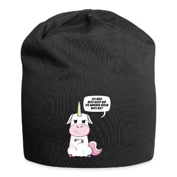 Ich Rege Mich Nicht Auf Die Anderen Regen Mich Auf - Jersey-Beanie - Schwarz - Vorne