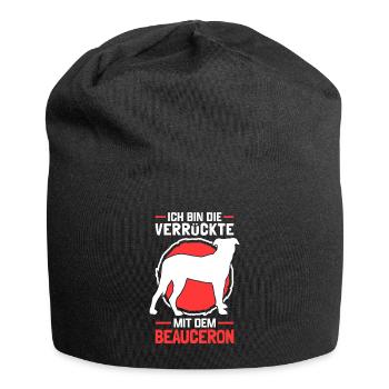 Die Verrückte mit Beauceron Beauce Shepherd - Jersey-Beanie - Schwarz - Vorne