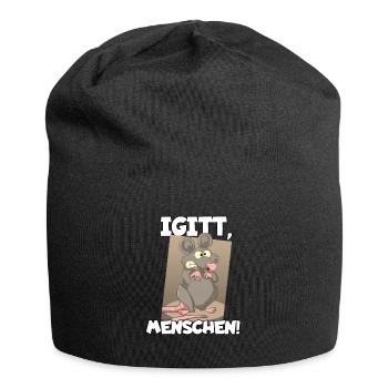 Ratte Igitt Menschen Ich Hasse Menschen - Jersey-Beanie - Schwarz - Vorne