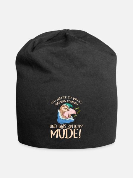 Faultier - Jersey-Beanie - Schwarz