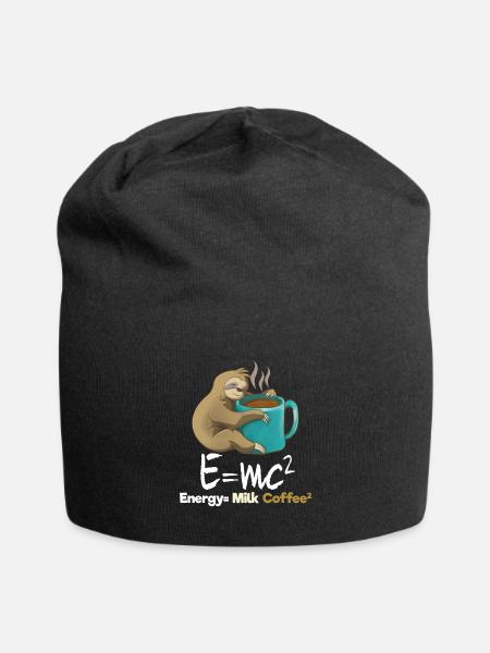 Faultier Kaffee Geschenk - Jersey-Beanie - Schwarz