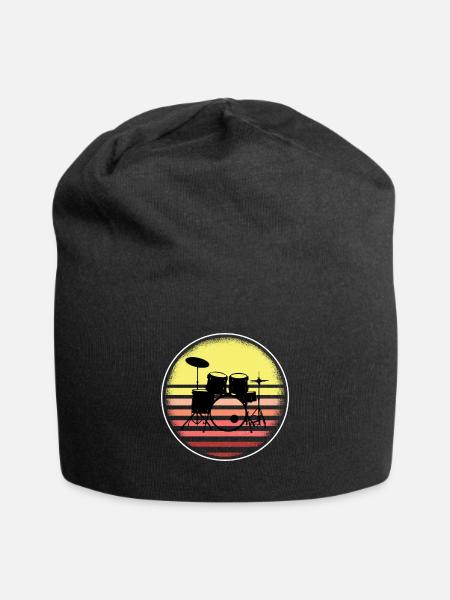 Dummer Retro Schlagzeug Vintage - Jersey-Beanie - Schwarz