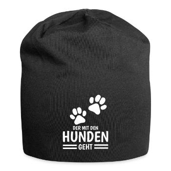 Hund und Herrchen Sprüche - Jersey-Beanie - Schwarz - Vorne