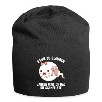 70 Jahre vor 70 Jahren schnellste 70. Geburtstag - Jersey-Beanie - Schwarz - Vorne