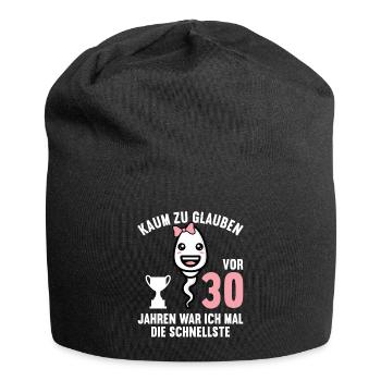 30 Jahre vor 30 Jahren schnellste 30. Geburtstag - Jersey-Beanie - Schwarz - Vorne